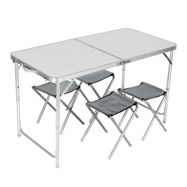 SET PLEGABLE MESA Y 4 BANCOS PARA CAMPING KUSHIRO SPALU01