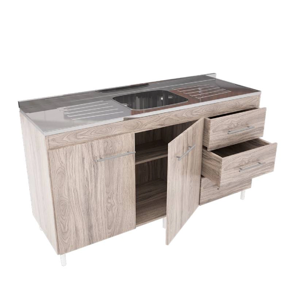 BAJOMESADA ORLANDI AB 3017 BAHIA - ABEDUL 2 PUERTAS 1 ESTANTE 3 CAJONES