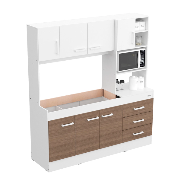 Combo Mueble Cocina Mosconi Sin Bacha Blanco Carvalho Mezzo