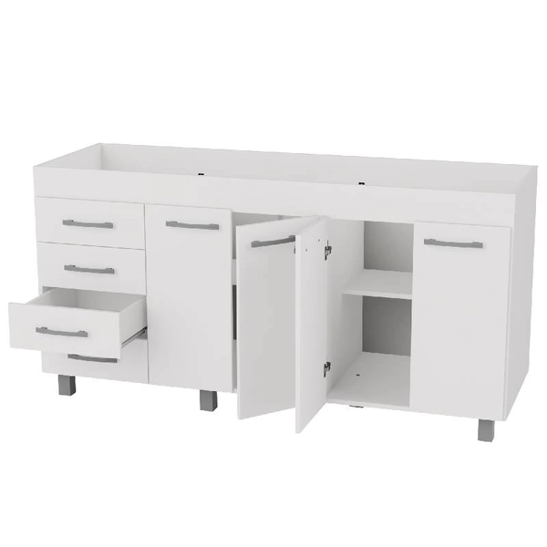 BAJOMESADA ORLANDI BL 610 PREMIUM - BLANCO 4 PUERTAS 4 CAJONES