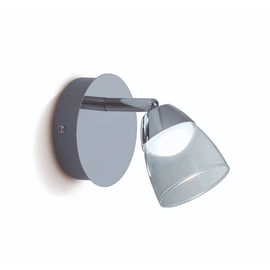 Aplique Led 1 Luz 5W Cune Tulipa Transparente Redonda Cromo