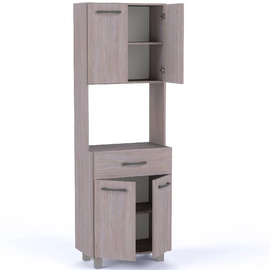 KIT CON ALACENA ORLANDI JA 661 PREMIUM - JACARANDA 4 PUERTA 1 CAJON