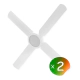 Pack 2 Ventilador Techo Luz Fría Led Panel 18W Blanco 4 Paletas