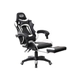 SILLA GAMER LETOS LE-40B CON APOYA PIE NEGRA Y BLANCO