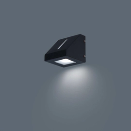 Aplique Pared Exterior Unidireccional Monaco Triangular Negro
