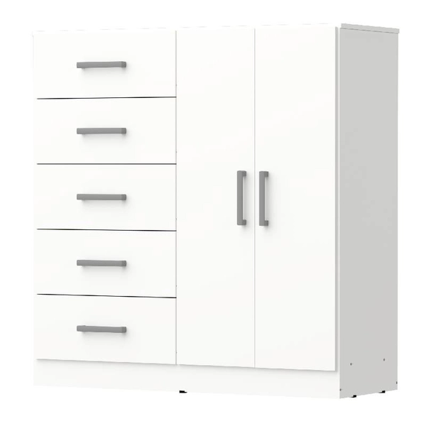 CHIFONIER NORDICA ORLANDI BL 3402 BAHIA - BLANCO 5 CAJONES 2 PUERTA