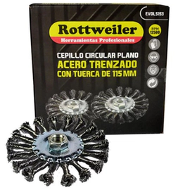 CEPILLO ACERO TRENZADO CON TUERCA 100MM ROTTWEILER EVOL5152