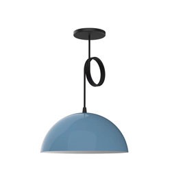 Colgante Bell 08 Media Esfera 30 Cm E27 Aluminio Celeste Pastel