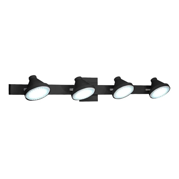 Aplique Pared Interior Moderno Led 4 Luces Oslo Rectangular Negro