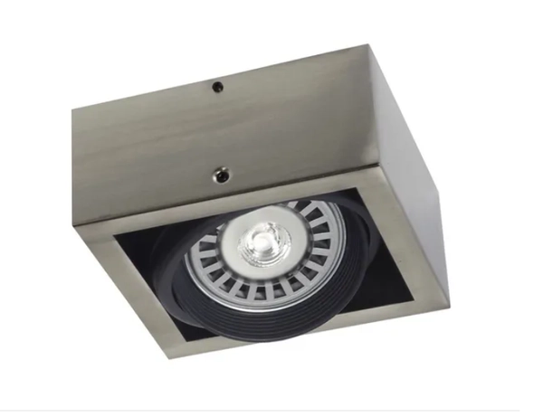 Plafon Box 1 Luz Lampara Ar111 Led Platil Cardanico Living