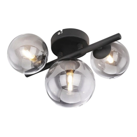 Aplique Pared/Techo Bowie Oro Rosa 3 Luces G9 Tulipa Humo Negro