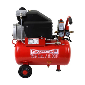 COMPRESOR DE AIRE SINCROLAMP - ROJO 24L 2 HP 220V (N88-24C-2M)