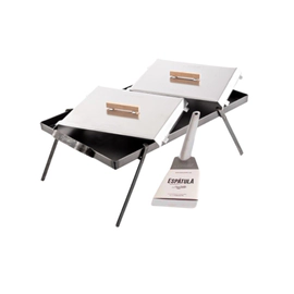 Planchetta de 2 hornallas con Set de Tapas + Patas Desmontables y Espátula