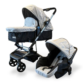 COCHE DE PASEO BEBESIT SOGNO - GRIS CLARO 3 en 1 HASTA 36 MESES (1365TS-D)