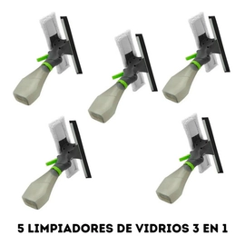 Combo X 5 Limpiadores De Vidrios 3 En 1 Microfibra Rociador