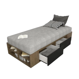 Box Juvenil 90x190 4 Cajones Tables 6440 Nogal-Negro