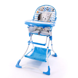 Silla De Comer Para Bebe Plegable Con Sistema De Tijera Azul