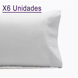 Pack x 6 Fundas de Almohada Cannon King Hotelera 50x105cm Blancas