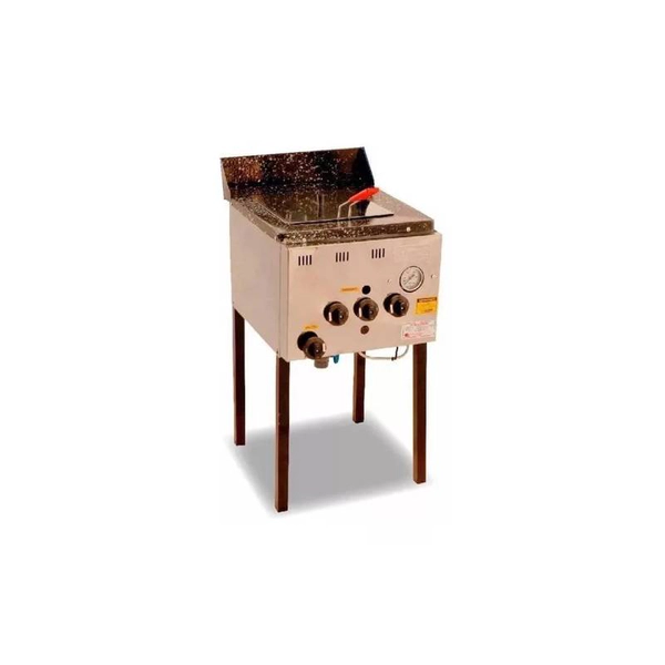 Freidora Calabro - A Gas Inox Bacha 18 Lts 1 Canasto