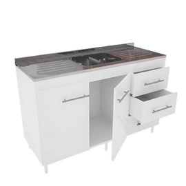 BAJOMESADA ORLANDI BL 3028 BAHIA - BLANCO 2 PUERTAS 1 ESTANTE 3 CAJONES