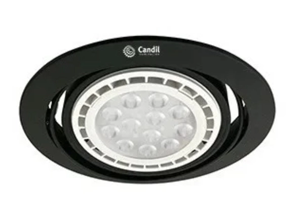 Emb Zac Ar111 Chapa Cardanico 170Mm 12W Negro Neutro