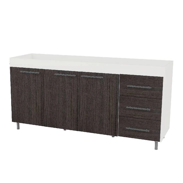BAJOMESADA ORLANDI BW 3001 BAHIA - BLANCOWENGUE 3 PUERTAS 3 ESTANTES 3 CAJONES