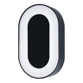Aplique Willy Ii 9W Calido  Negro Ovalado