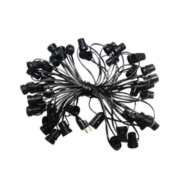 Guirnalda 20M Negro Con 40 Portalampara Eco Led 80W Frio