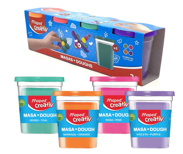 Masa Maped Fluo Creativ Pot 114G X4