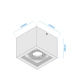 Plafon Cardanico Dicro Cuadrado 1 Luz 134X134X106 Blanco