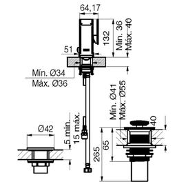 Grifería de bidet Novum hito monocomando FR189/J5N-FB