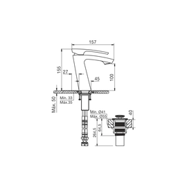 Grifera de Lavatorio Monocomando Novum Buzz cr 181/J8