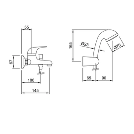 Griferia de ducha Peirano Lugo Monoc Exterior c/transferencia 83-133