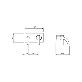 Griferia Lavatorio Pared Monoc Peirano Bilbao 63-130 cr