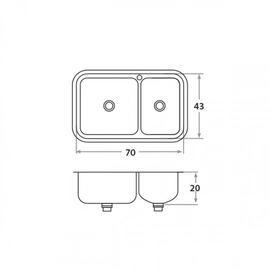 Bacha de cocina Mi Pileta Encastrable Doble Ac 405E