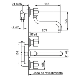 Grifería de cocina FV arizona pico movil 0403/B1P-CR