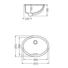 Bacha de lavatorio Ferrum armonica imola blanca ARM-BH-130-BL