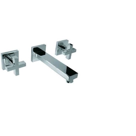 Griferia baño Hidromet Lavatorio De Pared Block Cruz Cromo