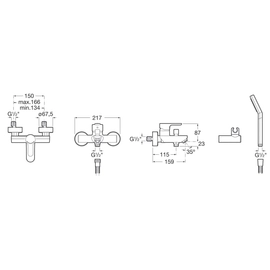 Griferia ducha exterior Roca monocomando con transferencia A5A0109C0L