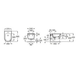 Bidet monobloque inspira susp blanco A357525000 Roca