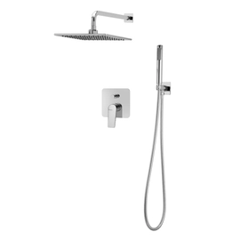 Griferia ducha embutir c/transf y duchador Peirano Wave cromo 85-168