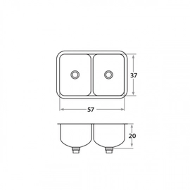 Bacha de cocina Mi Pileta Bajo mesada doble 404