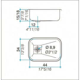 Bacha de cocina simple Johnson c/antirreb E44CR