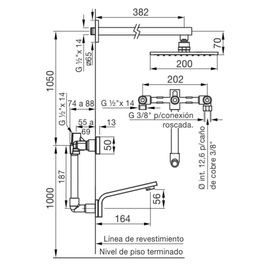 Grifería de ducha FV chalten con transferencia 0103/H4-RG