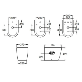 Bidet monobloque inspira round blanco 1251520000200 Roca