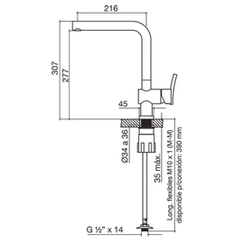 Grifería de cocina FV libby monocomando 0411.04/39-CR