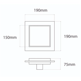 Desagüe Ideal cuadrado 15x15 acero inoxidable para revestir 12050