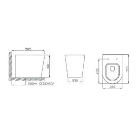Inodoro corto Deca Link Negro mate LZA-02394-BID