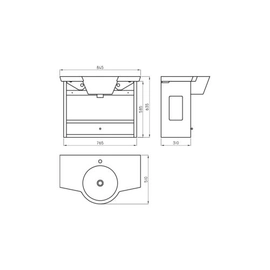 Mueble Ferrum Marina mad oscura X8HC s/mesada MAR-MB-005-WE