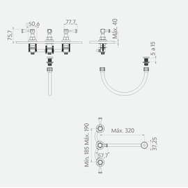 Griferia de Bidet 3 Ag Antique Lever Bronce Viejo 0700.41